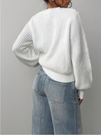 Women'S Easy Premium White Sweater - White