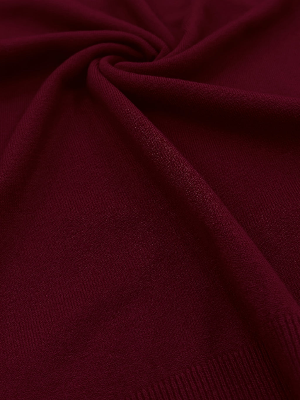 Fine Round Neck Mid-Sleeve Sweater Women'S Spring Autumn New Vintage Elegant Top Short Sleeve Base Layer - Deep Red