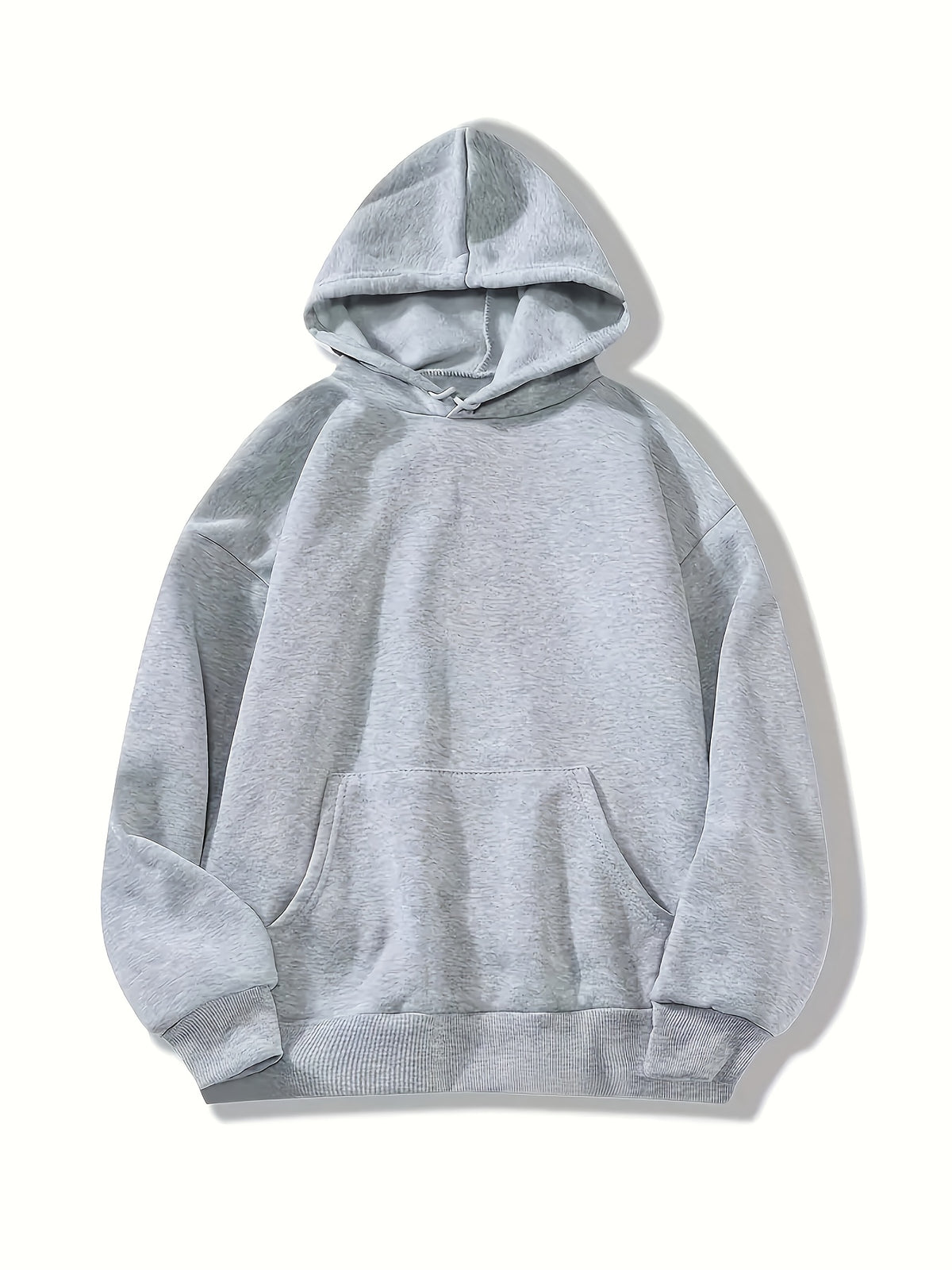 Women's Los Angeles Letter Print Hoodie with Geometric Pattern, Drawstring Hood & Front Pocket - Casual Long Sleeve Sweatshirt, Machine Washable Regular Fit for Autumn/Winter - Light Grey