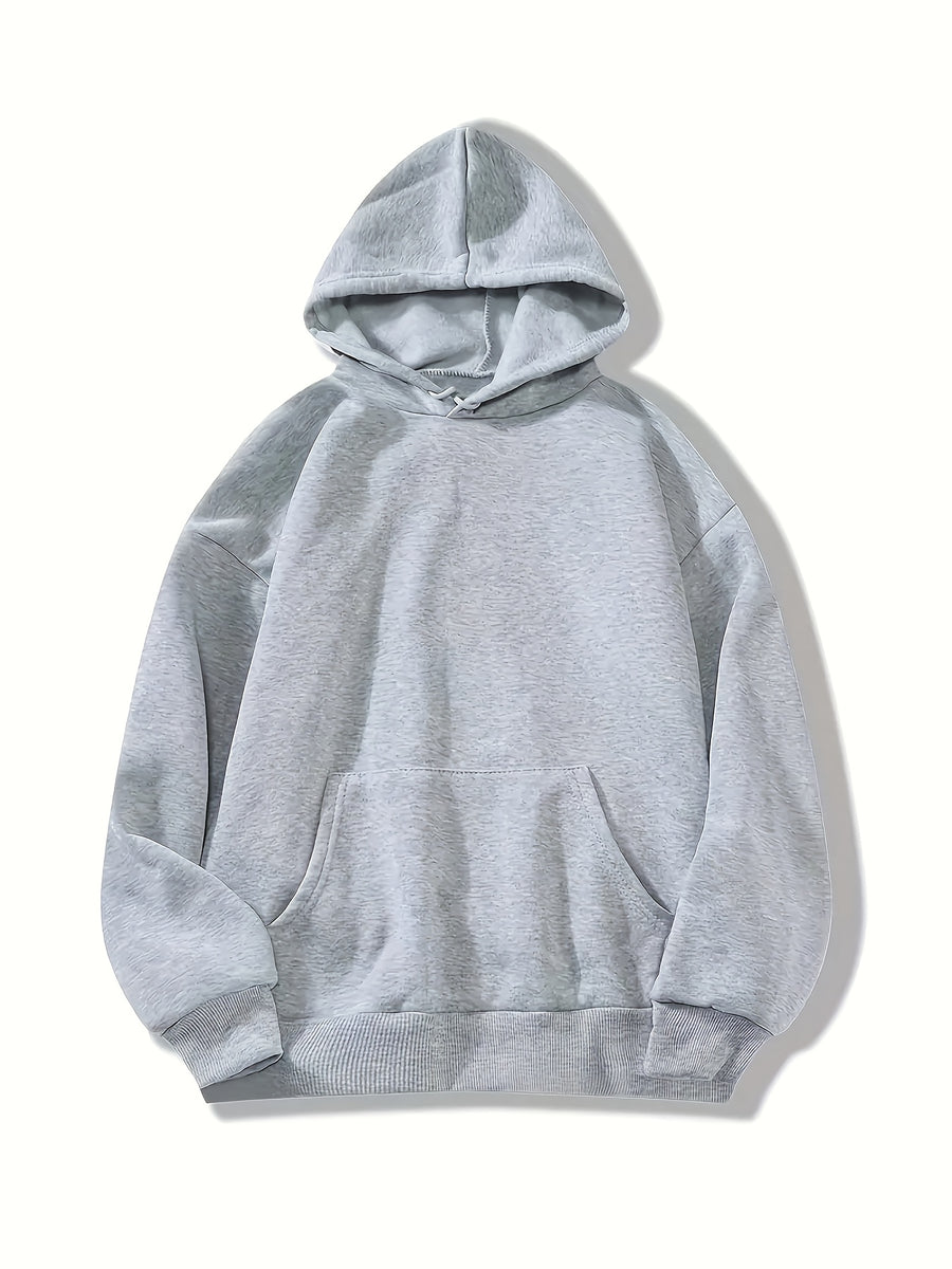 Women's Los Angeles Letter Print Hoodie with Geometric Pattern, Drawstring Hood & Front Pocket - Casual Long Sleeve Sweatshirt, Machine Washable Regular Fit for Autumn/Winter - Light Grey