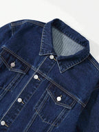 Men's Casual Denim Jacket - Royal Blue