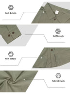 Spring/Autumn Men'S Henley Shirt Linen Long Sleeve, Comfortable And Breathable Fabric, Suitable for Daily Outings, Outdoor Sports, Travel, And Vacation, Lightweight And Breathable Regular Fit with Chest Pocket And Buttoned Cuffs, Ideal for Beach - fern green