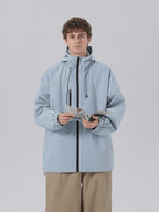 Men'S New Jacket Coat Spring Autumn Casual Jacket Sports Outdoor Zipper Pocket, Hooded Design Casual Outdoor Coat - Light Blue