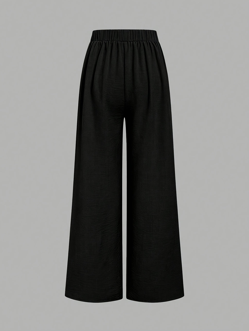 High-Waist Wide-Leg Pants, Women'S Summer Flared Skirt Design, Slim Elegant Commute Casual Trousers - Black