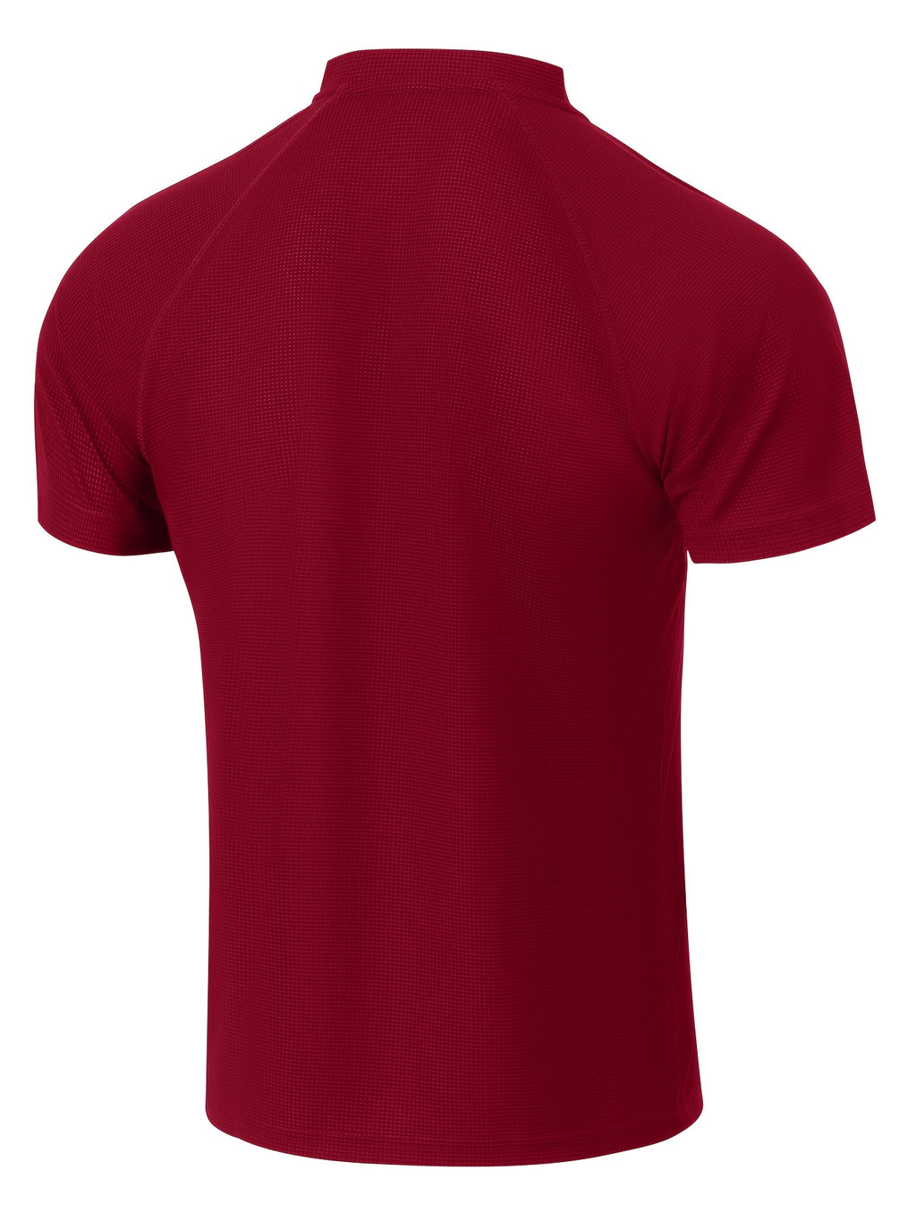 3-Pc Value Men'S Henley Shirt Short Sleeve Waffle Knit Breathable Stand Collar Polo Shirt Raglan Slim Fit Summer Sports Commute Versatile Top - White+Wine Red+Black