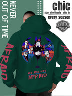 Men'S Batman Hooded Sweatshirt, Cool Graphic Print with Hero And Villain Characters, English Slogans And Sleeve Graffiti, Classic Meets American Dark Streetwear, Fall/Winter Comfortable Long Sleeve, Trendy Street Style for Men - Green
