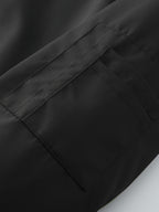 Men's Color-Block Hooded 2-in-1 Look Padded Coat, Structured Windproof Fabric, Zippered Pockets, Street Casual Style, Suitable for Daily Outings and Commuting, Trendy  Outerwear-6021 - Black