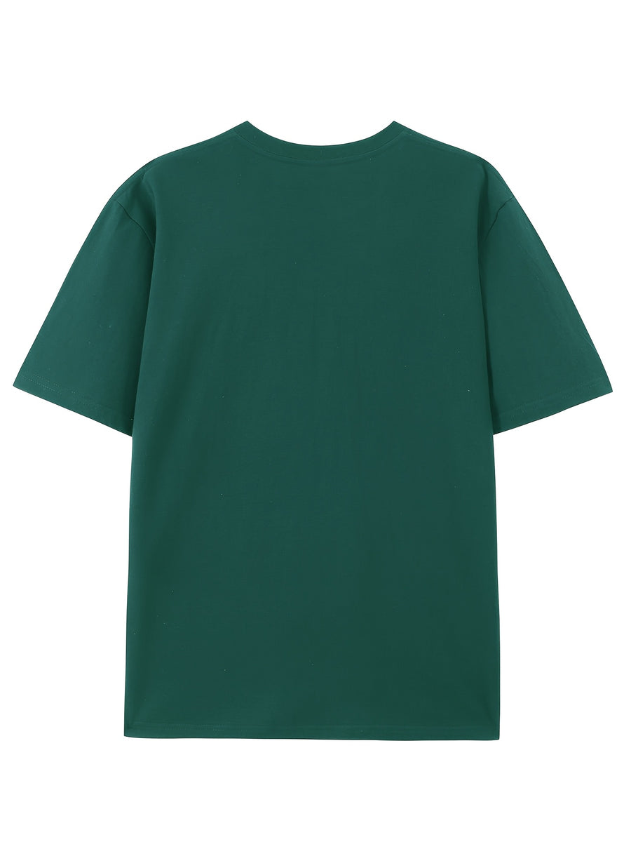 Men's Abstract Art T-Shirt - Vibrant Brushstroke Design, Soft and Breathable, Modern Crew Neck, Short Sleeve Summer Tee, Art-Inspired T-Shirt - Dark Green