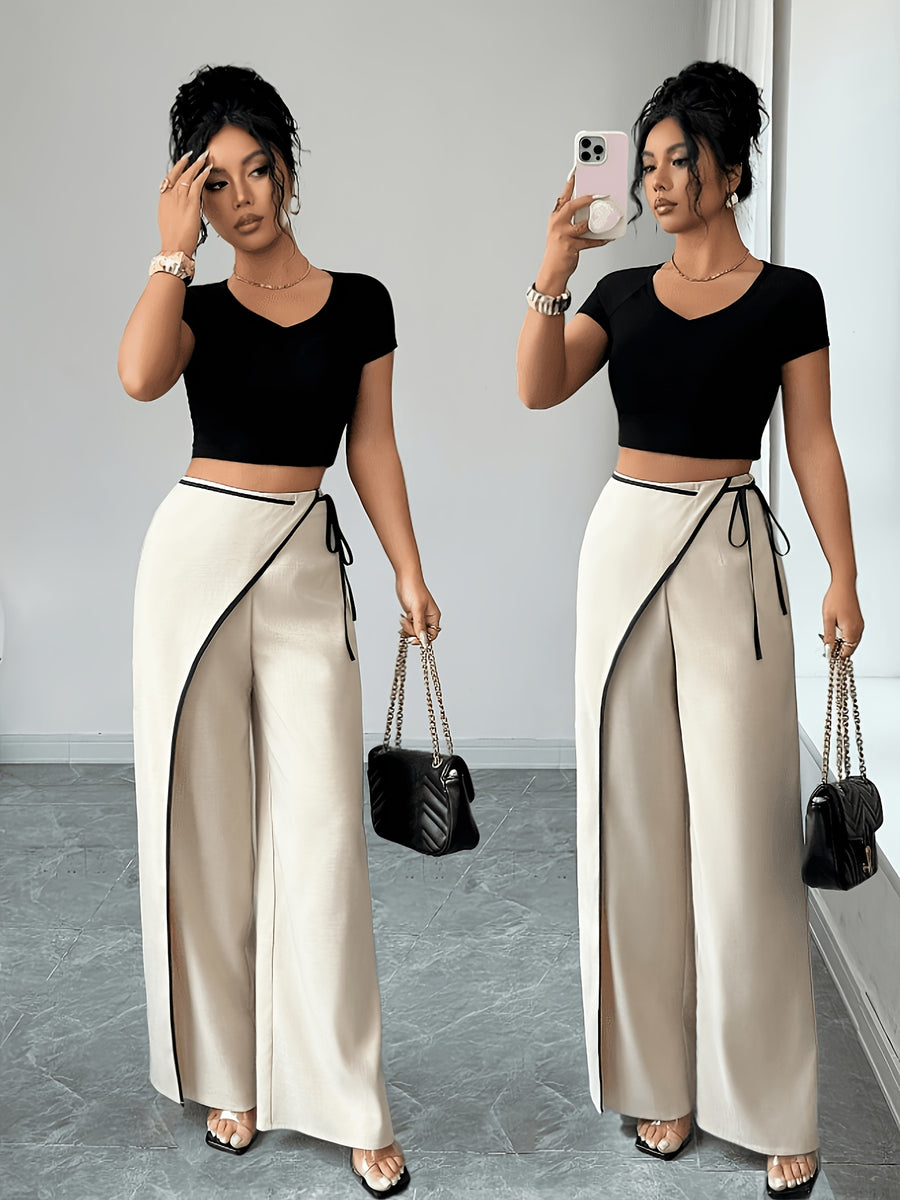 Women's Fashionable Casual Elegant Work Pants for All Seasons - Apricot