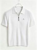 Men's Outdoor Sports Printed Short-Sleeve Summer Casual Comfortable Polo Shirt - White