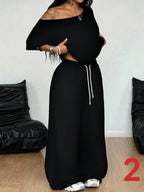 Plus Size - New Women'S Plus Size T-Shirt And Pants Set, Suitable for Daily Wear, Shopping, Parties, Matching - Black