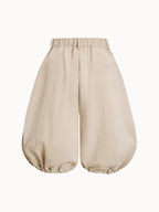 [ZLLZ] Women'S Summer High-Waist Loose Shorts with Button-Design Back Waistband, Casual Lantern Style Knee-Length Longer Shorts, Loose Fit for Daily Casual Wear - Khaki