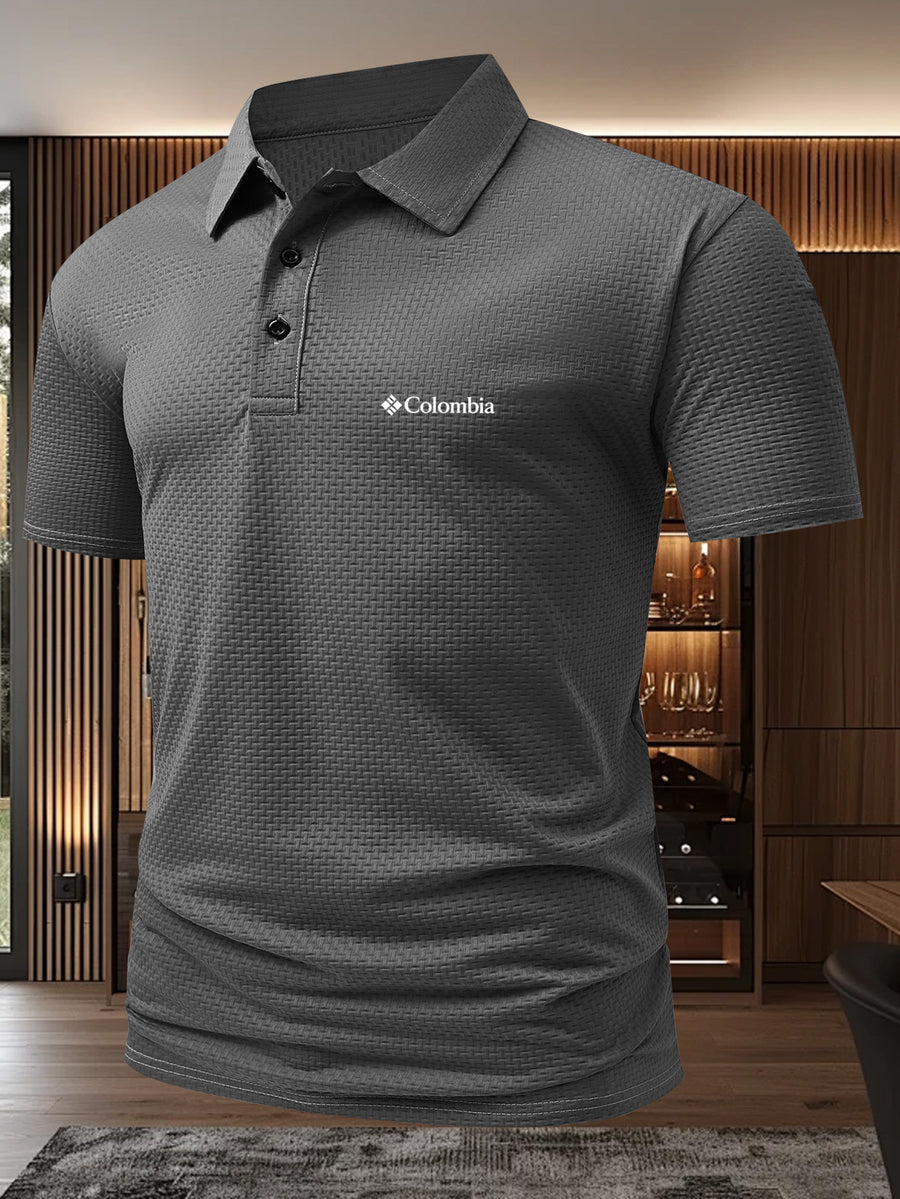 Men'S Summer Casual Polo Shirt. Loose Fit, Breathable, Lapel Collar, Short Sleeve Top, Premium Business Casual Solid Color Pullover, Suitable for Outdoor Sports Like Tennis, Golf, Running, Casual Wear - Grey