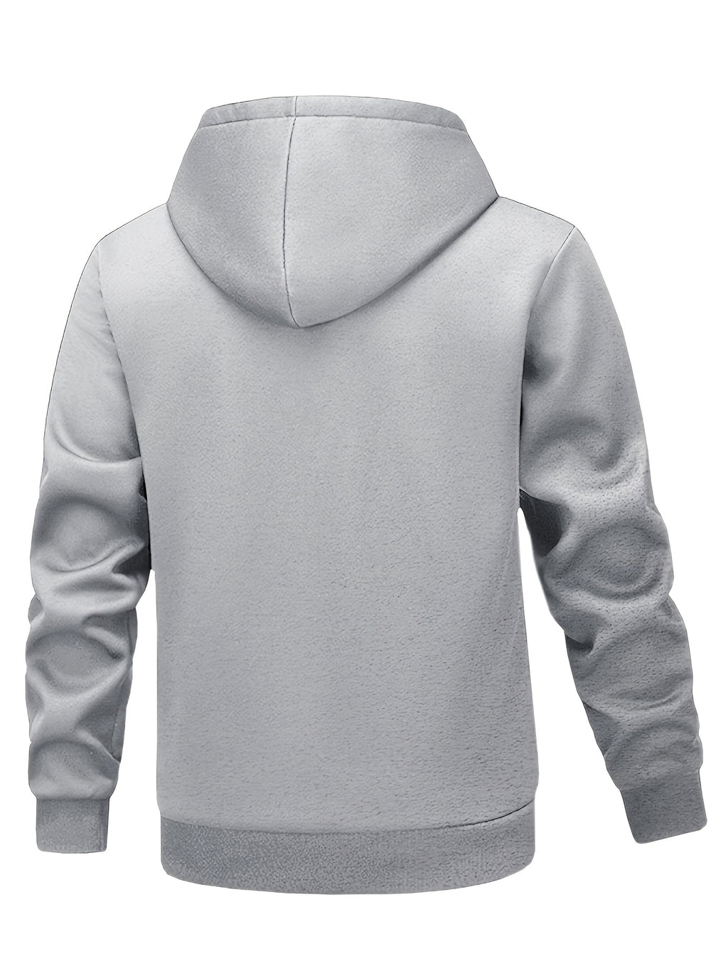 1pc Men'S Winter Thickened Lamb Fleece Hooded Sweatshirt, Black Solid Warm Pullover Top, Loose Kangaroo Pocket Long Sleeve Cold-Proof Hooded Jacket, Sports Fitness Commute Outdoor Casual Outerwear - Light Grey