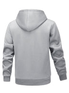 1pc Men'S Winter Thickened Lamb Fleece Hooded Sweatshirt, Black Solid Warm Pullover Top, Loose Kangaroo Pocket Long Sleeve Cold-Proof Hooded Jacket, Sports Fitness Commute Outdoor Casual Outerwear - Light Grey