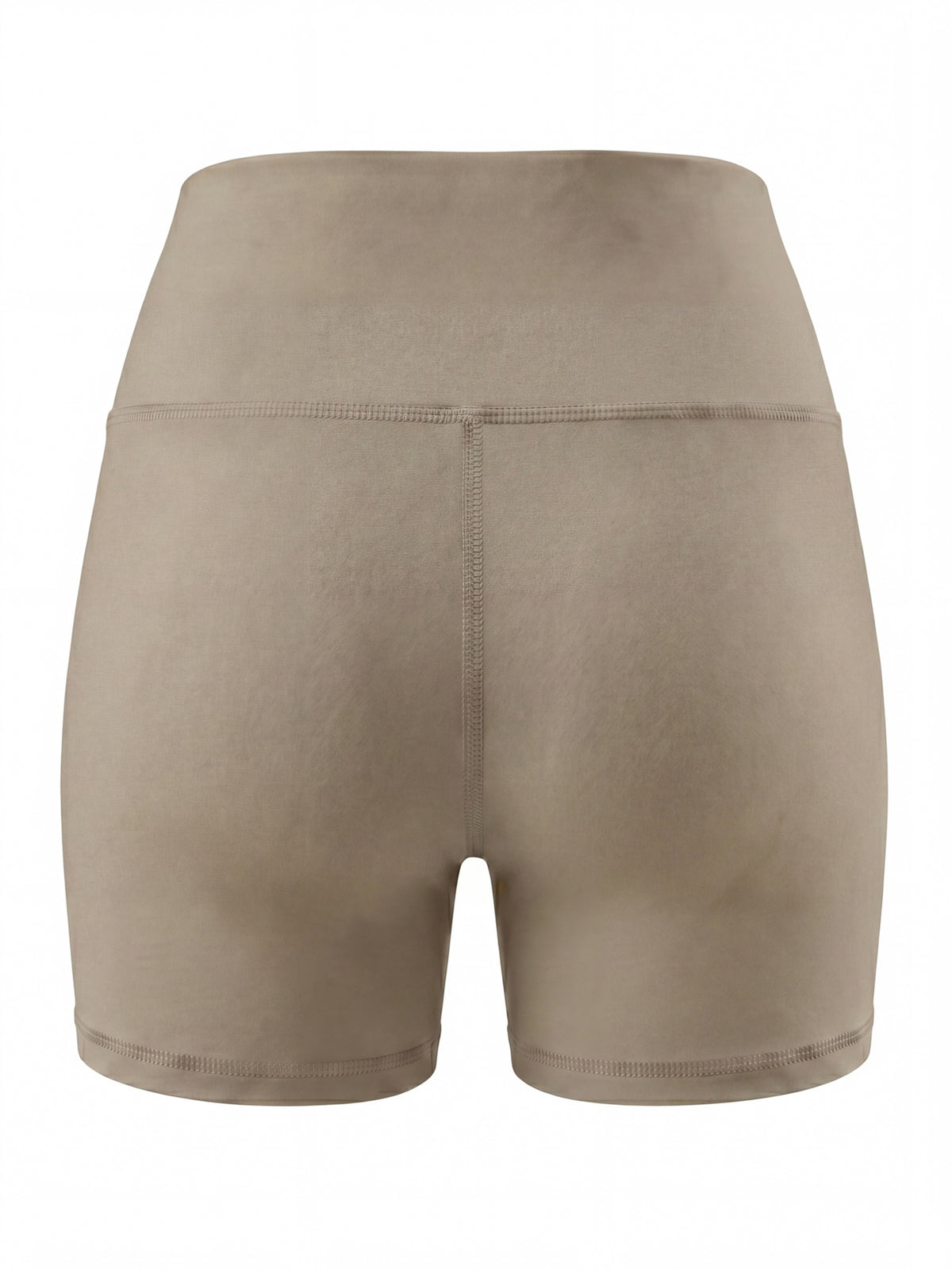 Summer Fashion Women's High-Waist 3-Inch Shorts with Pockets, Moisture-Wicking Summer Style - Anti-See-Through, Tummy Control, Non-Slip Waistband - Light Beige
