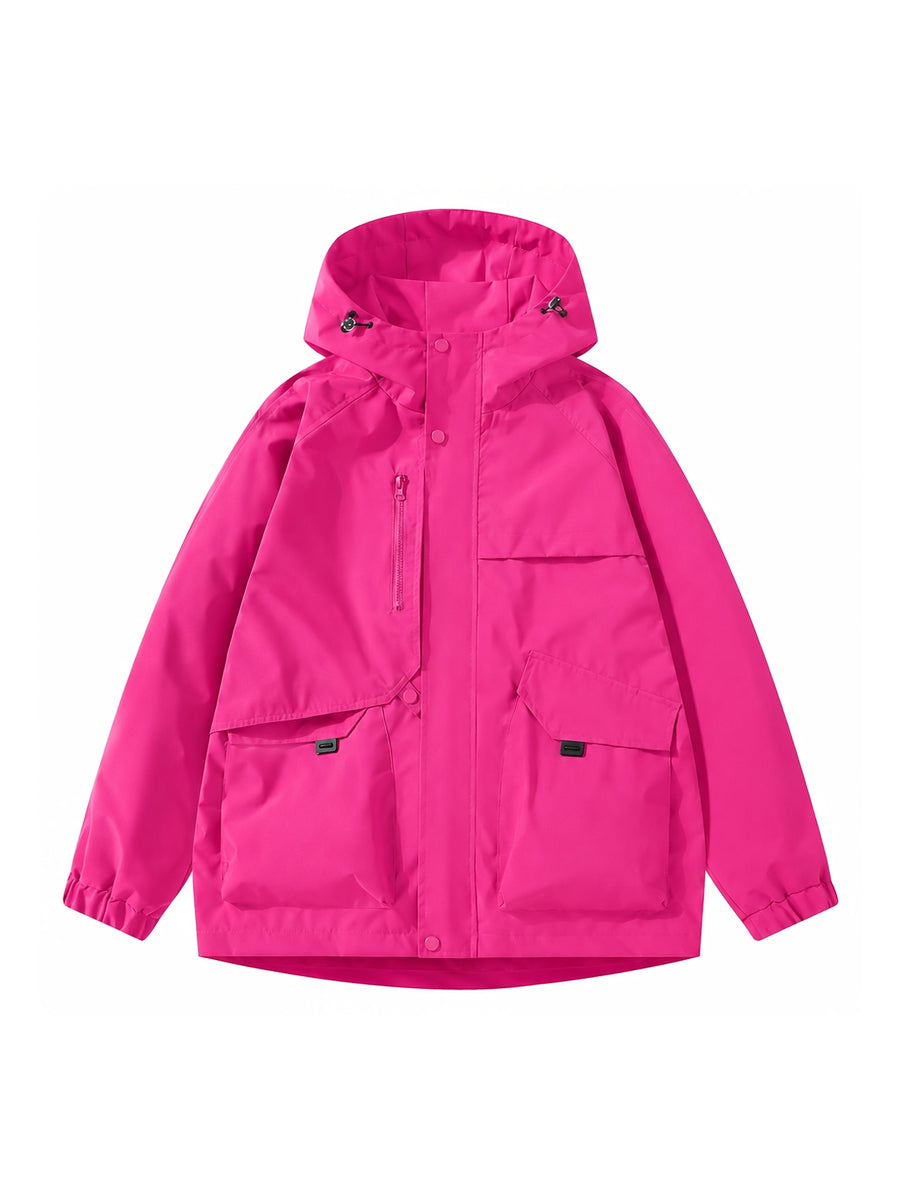 Men'S Lightweight Hooded Softshell Jacket - a Classic, Rugged, And Casual Full-Zip Coat with Multiple Pockets. Suitable for Hiking, Camping, Travel, And Daily Commuting; Ideal for Spring, Summer, And Autumn Wear. A Great Gift Choice for Men - Rose Red