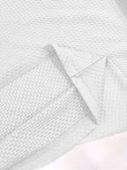 Men's Solid-color Polo Shirt with a Contrasting Button Placket Featuring a Light Business Style Design. The Fabric Is Breathable and Comfortable, Keeping You Cool in Summer. Perfect for Everyday Casual Wear and Outings, Available in Multiple Colors. - White