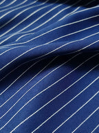 Summer Thin Striped Short Sleeve Shirt Trendy 2pcs Set Fashionable Versatile Easy Business Casual Daily Commute Outdoor Leisure Versatile Shirt Combination - Blue+blue