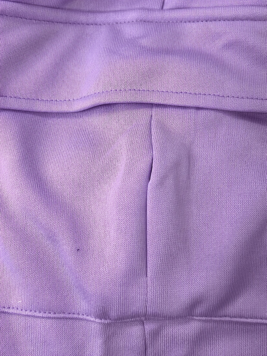 Easy Heart Print Cargo Shorts 2pcs Set, High-Waist Drawstring Bermuda Cut Shaping Leg Line, Dual-Side Utility Pockets Aesthetic And Practical, Soft Skin-Friendly Fabric Comfortable for Long Wear, Daily Commute, Stroll, Date Versatile - Purple + Purple