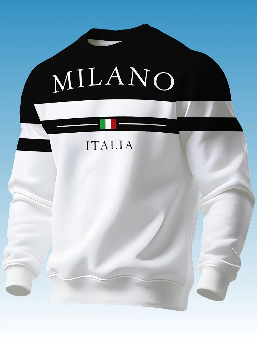 Men's Crew Neck Sweatshirt, New Spring/Autumn Crew Neck Top, Trendy Men's Crew Neck Sweatshirt Winter Clothes for Men - Mixed Color 1