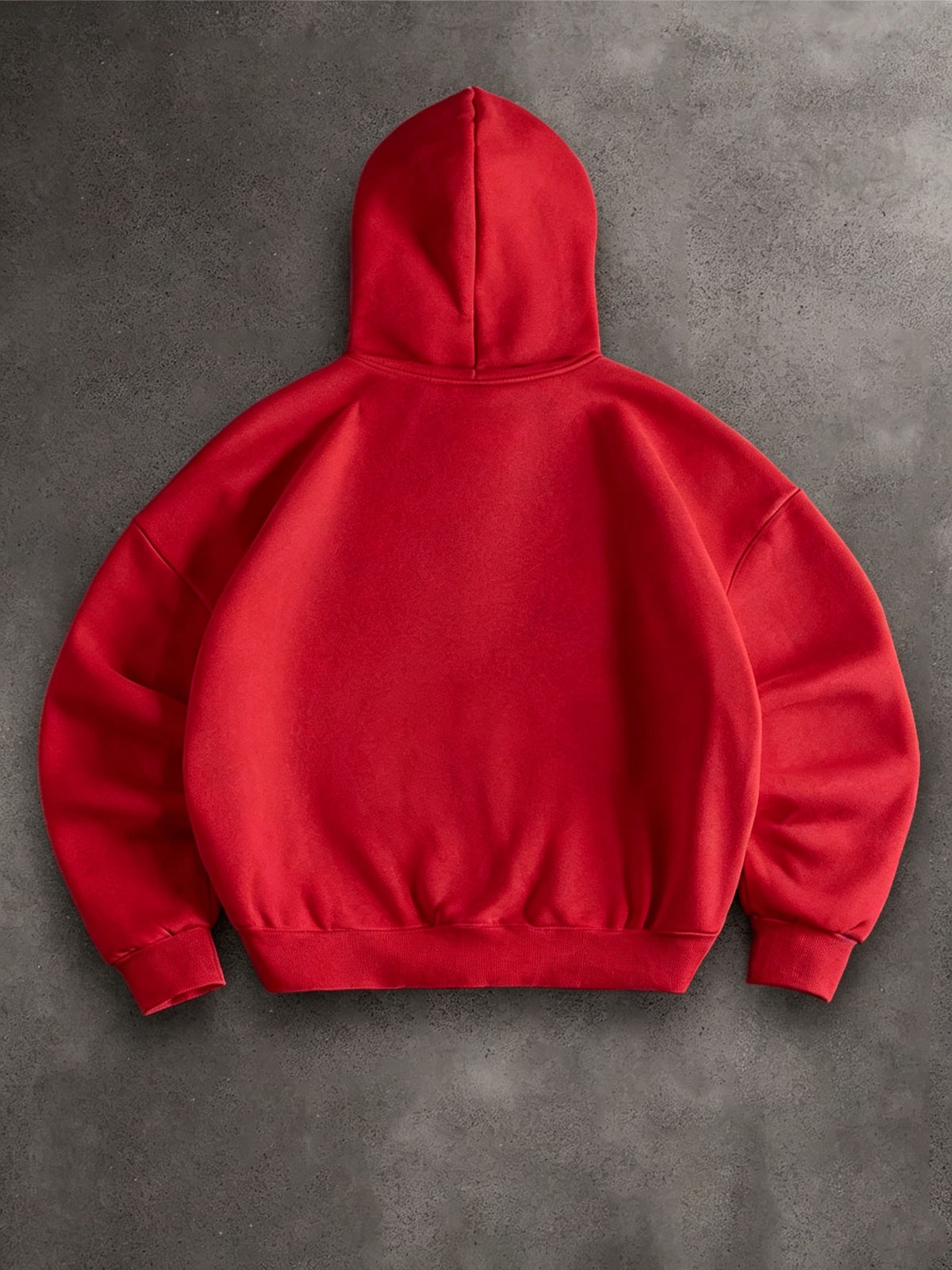 Men's Solid Color Drop Shoulder Zip-Up Sweatshirt, Double-Layer Hooded Sweatshirt Jacket, Long-Sleeve -Lined Jacket, Men's Zip-Up Cardigan for Spring/Autumn Casual Wear, Cropped Hooded Sweatshirt with Pockets and Drawstring, Suitable for Outings - Red 2
