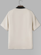 Men's New Summer Short-Sleeve Shirt, Baseball Style Shirt with Printed Design, Suitable for Street and Outdoor Sports, Casual Home Wear, Men's Fashion Short-Sleeve Baseball Shirt - Apricot