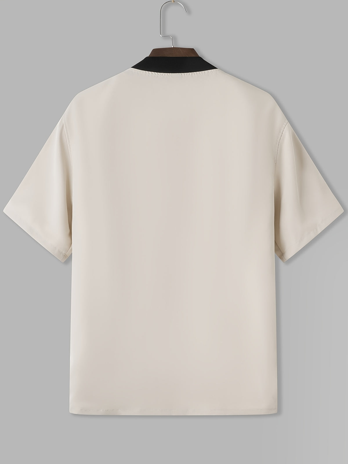 Men's New Summer Short-Sleeve Shirt, Baseball Style Shirt with Printed Design, Suitable for Street and Outdoor Sports, Casual Home Wear, Men's Fashion Short-Sleeve Baseball Shirt - Apricot