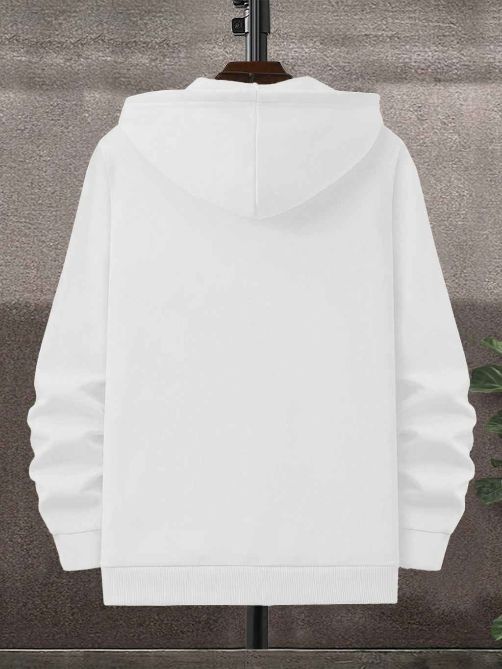 50% Cotton, 50% Polyester, 2-Pack Men's Zippered Hooded Fleece-Lined Sweatshirt, Men's Clothing, Long-Sleeve Fleece Jacket, Zippered Top, Hooded Sweatshirt, Pockets, Drawstring, Suitable for Outings, Casual Wear, Back-to-School Season - Black+White
