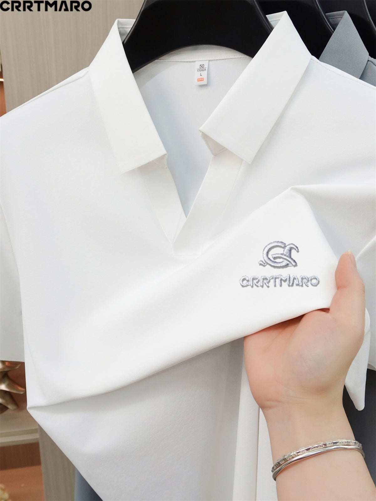 Cartama CRRTMARO Summer New Men'S Short Sleeve Polo Shirt Easy Business Casual High-End Breathable Half Sleeve T-Shirt Men'S Wear Yongxing - White