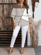 Women's New Summer Fashion Casual Printed Short-Sleeve Top - Grey