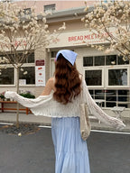 High-Waisted Skirt Elegant Casual A-Line Layered Skirt Spring And Summer Women'S Clothing Sweet Pink Long Pleated Cake Skirt - Light Blue