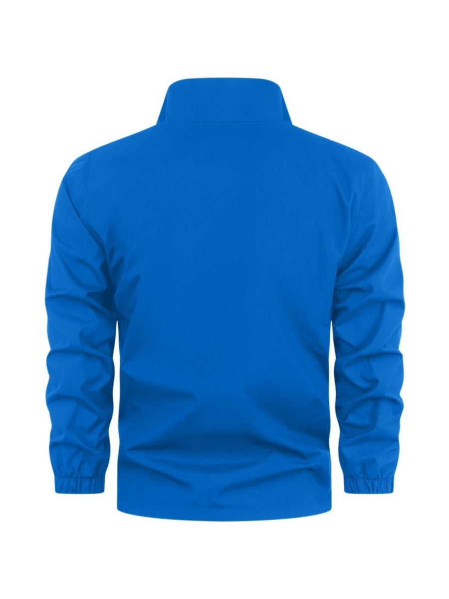 2026 New Model Men's Outdoor Men's Windproof Mountaineering Sport Jacket, Lightweight and Comfortable High-quality Raincoat, Fashionable and Trendy  Pattern Design, Suitable for Spring and Autumn Seasons, Essential for Outdoor Activities. - Royal Blue