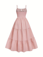 Dress, Lace Detail, Elegant Design, Suitable for Beach, Vacation, And Casual Wear - Pink