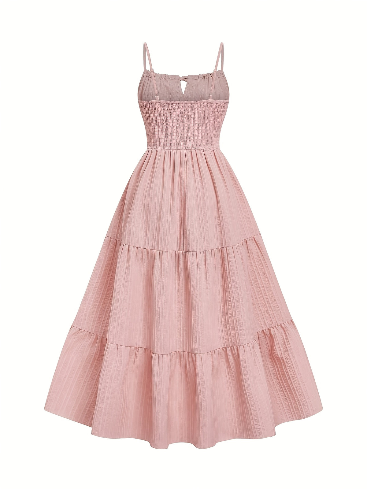 Dress, Lace Detail, Elegant Design, Suitable for Beach, Vacation, And Casual Wear - Pink