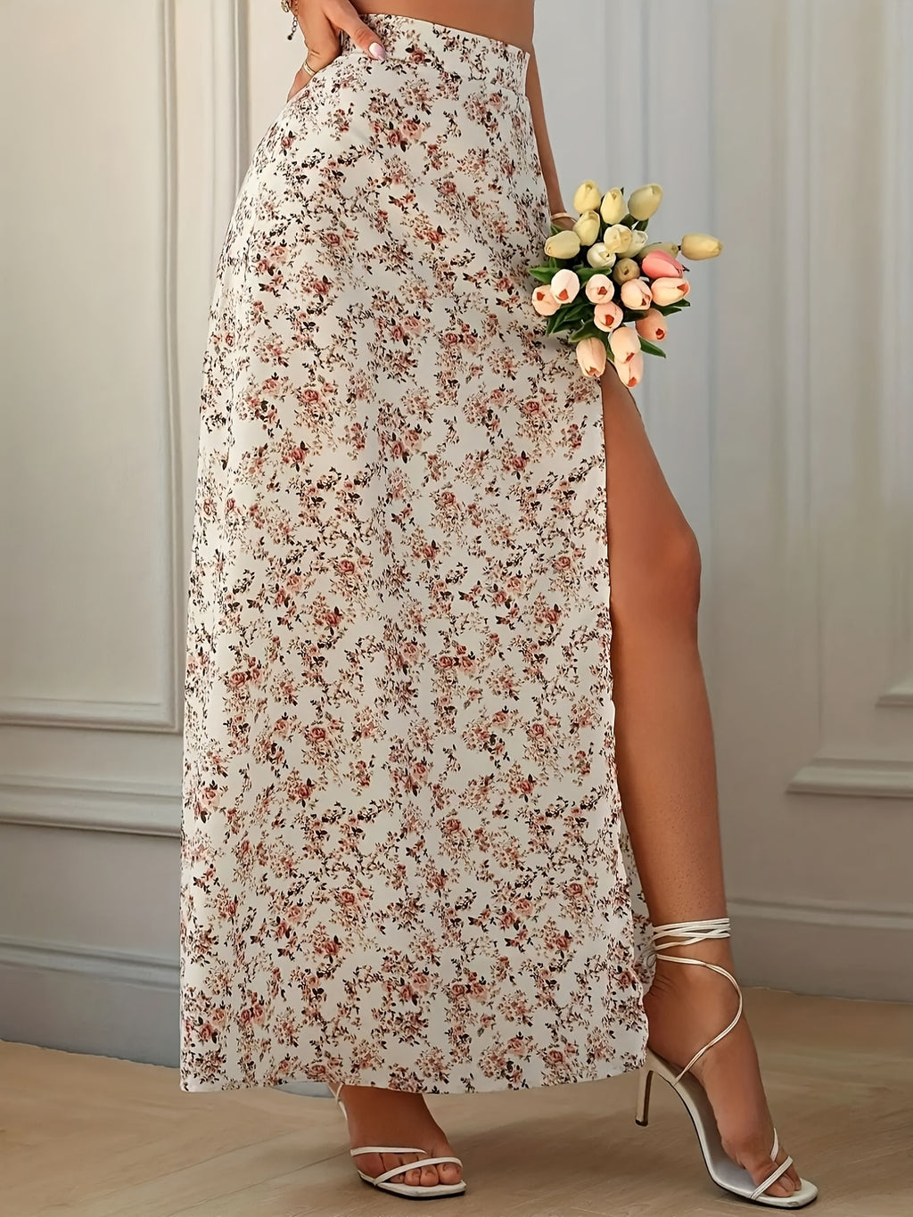 A Bohemian Maxi Dress, Elegant Series - Apricot