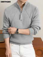 Men'S Knit Cardigan, Warm Long Sleeve Casual Top for Fall And Winter - Light Grey