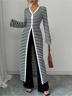 D5652 Elegant Directional Autumn/Winter Women's Fashion Long-Sleeve Coat and Trousers 2pcs Set - Mixed colors