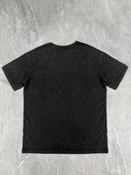 Loose-Fitting Round-Neck Fashion Women'S Clothing with Letter Print And Washed Short Sleeves - Dark Gray