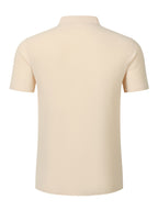 New Men's Cotton-Cotton And Linen Blend Blend Stand Collar Henley Short Sleeve T-Shirt, Half-Open Placket Button Casual Breathable Lightweight Summer Beach Top - Khaki
