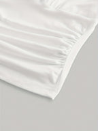 Women's Solid Color Tie-Back Vest Neck Casual Top - White