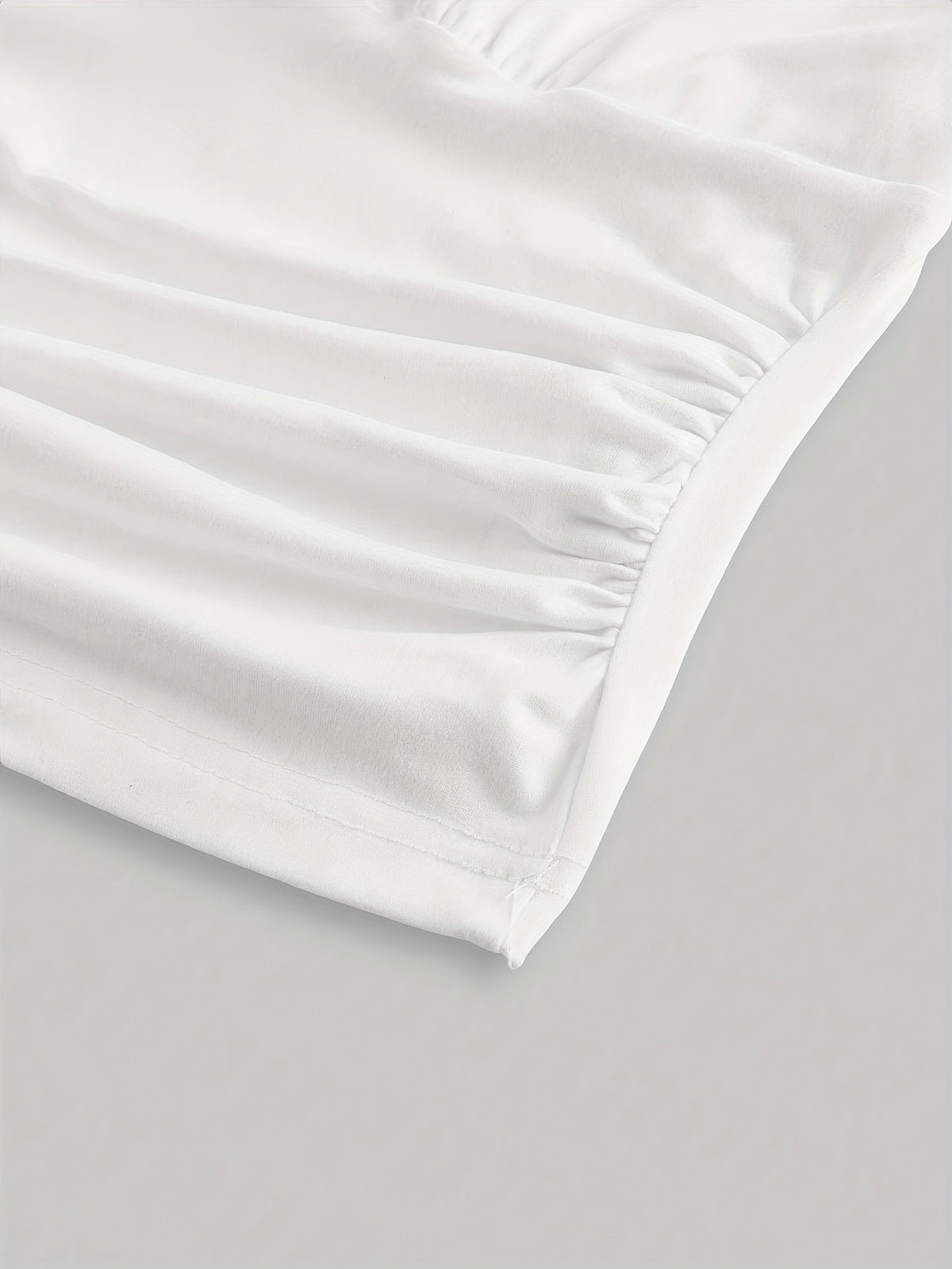 Women's Solid Color Tie-Back Vest Neck Casual Top - White