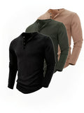 3pcs Set of New Autumn Knit Tops - Black + Army Green + Khaki