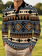 [Printed Design Non-Texture] 2026 New 1pc Men'S Long Sleeve Polo Shirt, Men'S Long Sleeve Design, Comfortable Fit, Lightweight And Breathable Fabric, Machine Washable Top, Easy Casual, Light Business Commute, Athletic Breathable Style - Mixed colors