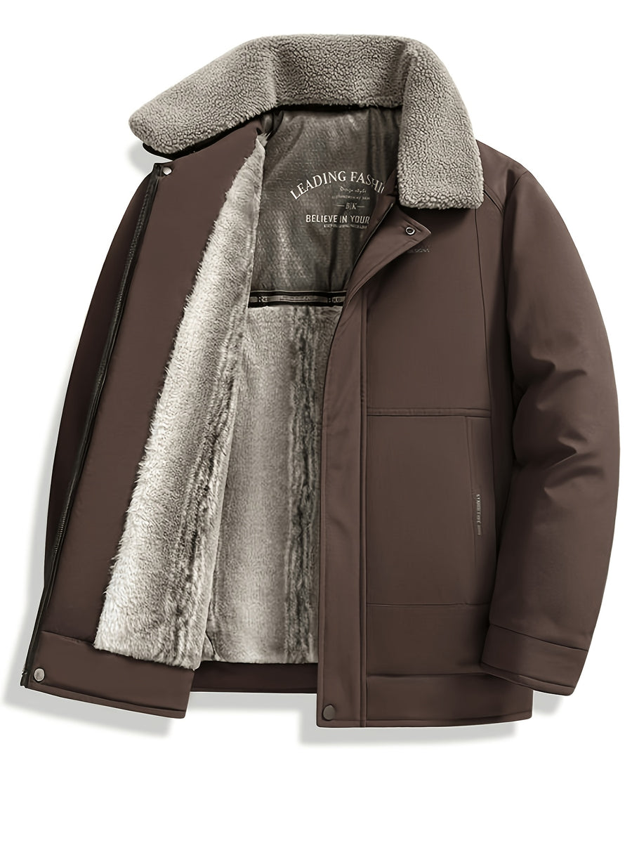 2026 New Jacket, Men'S Coat, Winter Outdoor Travel, Suitable for Snow Travel, Outdoor Leisure, Casual All-Match, Loose Lapel, Puffy And Warm, Casual Warm Clothing, Warm Jacket, Casual Fashion Coat - Brown
