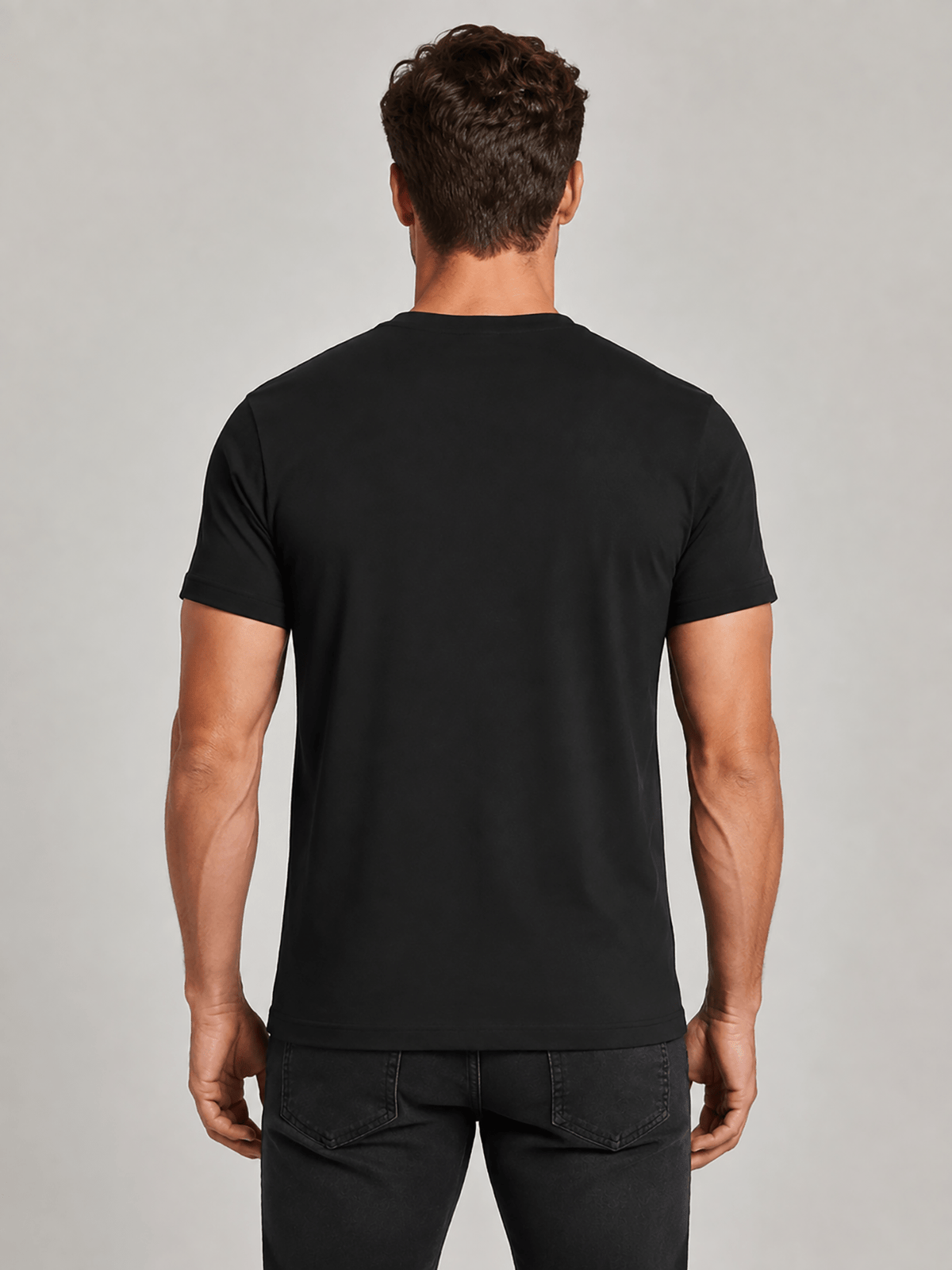14pcs Men'S 100% Solid-Colored Short-Sleeved T-Shirts, Available in Black And White, Lightweight, Comfortable, Breathable, Machine-Washable, Round-Neck Tops, Suitable for Daily Casual Wear, Work, And Gift Giving - 14-Piece Set in Black