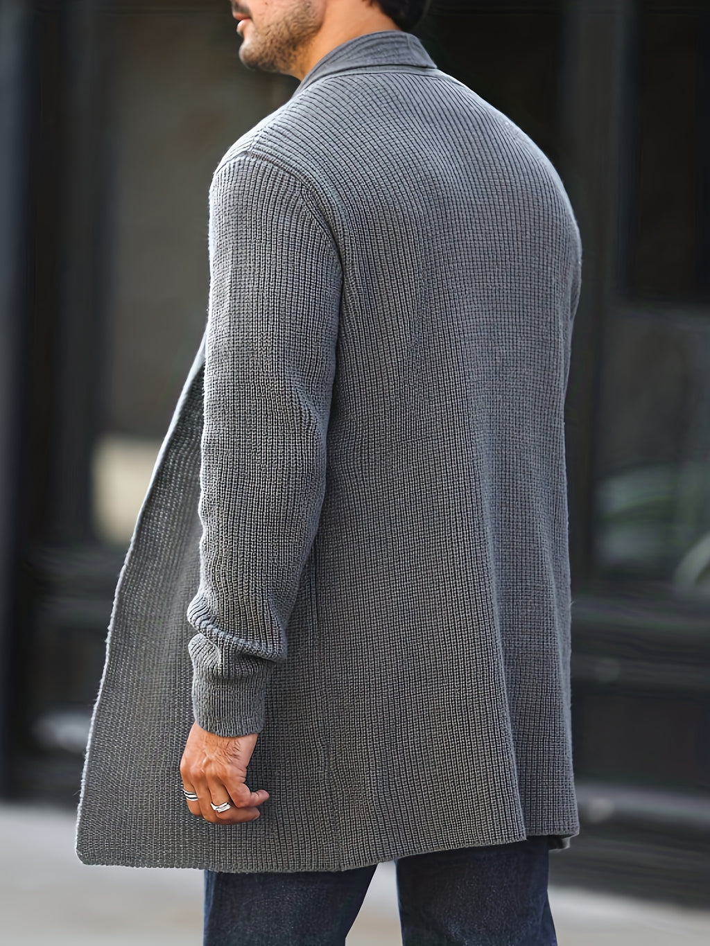 JANE DRESSINGLOG Men's Autumn/Winter Casual Knit Cardigan, Simple and Stylish, Suitable for Daily Wear - Grey