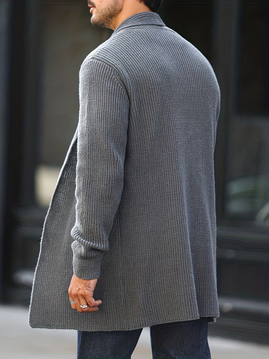 JANE DRESSINGLOG Men's Autumn/Winter Casual Knit Cardigan, Simple and Stylish, Suitable for Daily Wear - Grey