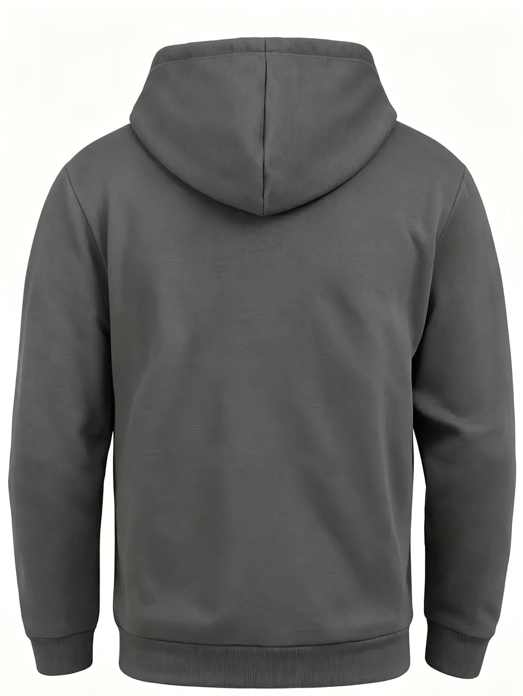 Men's Fashion Trendy Casual Solid Color Hooded Sweatshirt - Dark Gray