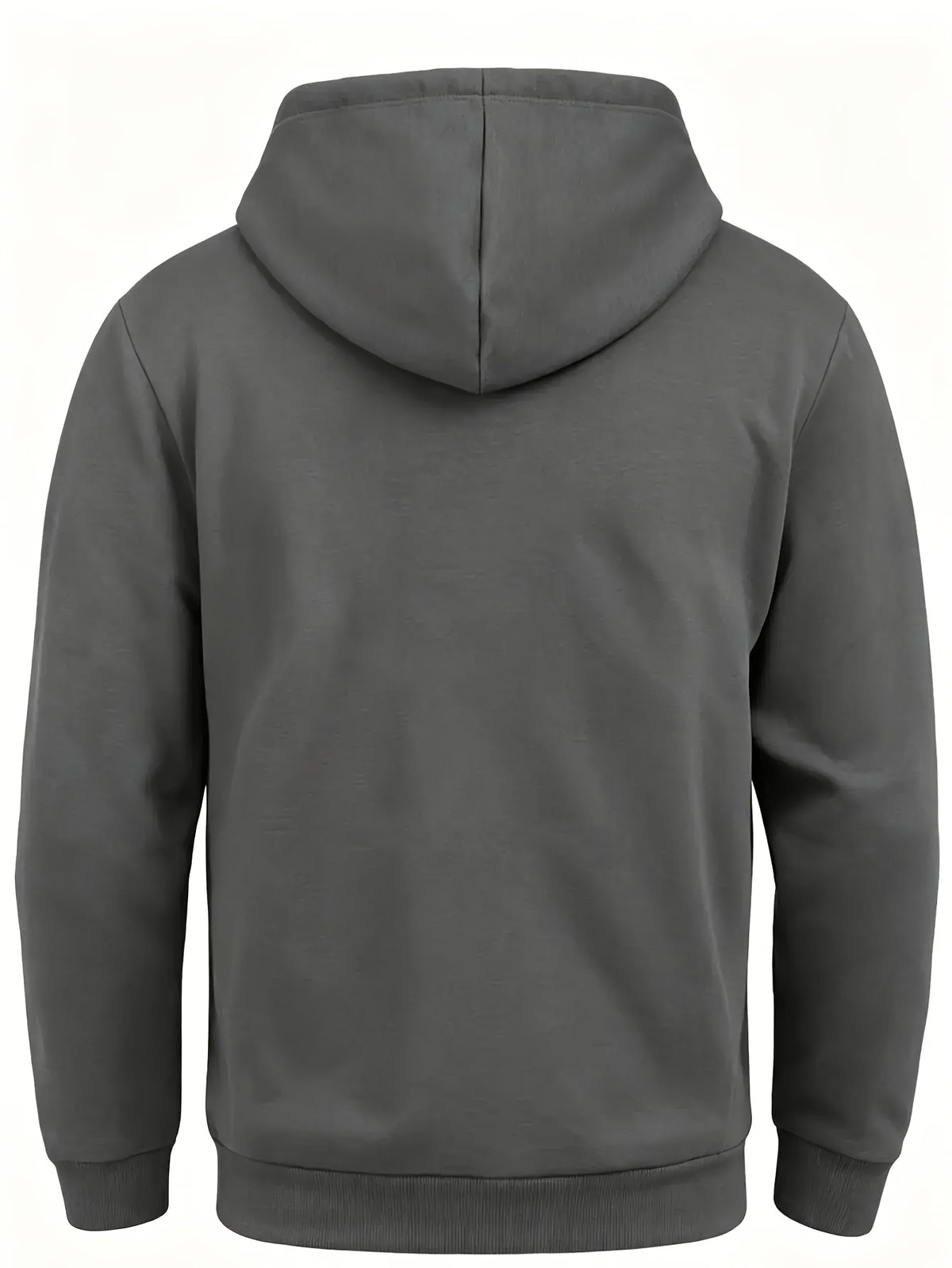 Men's Fashion Trendy Casual Solid Color Hooded Sweatshirt - Dark Gray